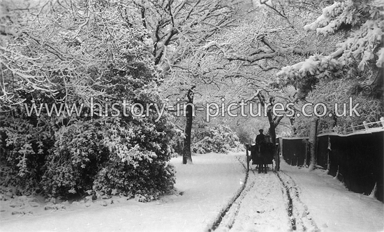 A Winters Scene, Knighton Lane, Buckhurst Hill, Essex. c.1915
